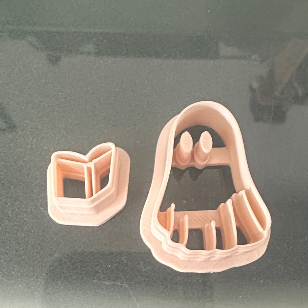 Ghost with Book Polymer Clay Cutter Set - Brand New